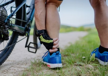 persoon met enkelklachten waarbij een enkelbrace ondersteuning kan geven